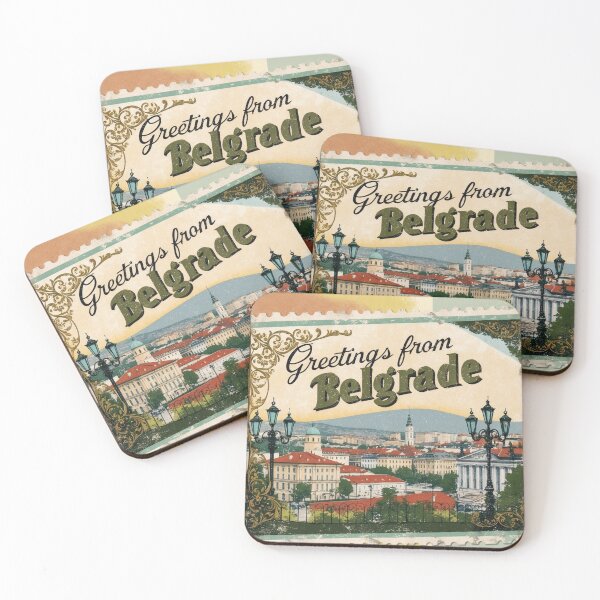 Item preview, Greetings from Belgrade Vintage Travel Retro Postcard Design designed and sold by TravelPostcardGems.
