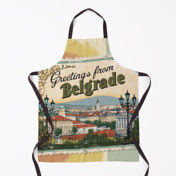 Item preview, Greetings from Belgrade Vintage Travel Retro Postcard Design designed and sold by TravelPostcardGems.