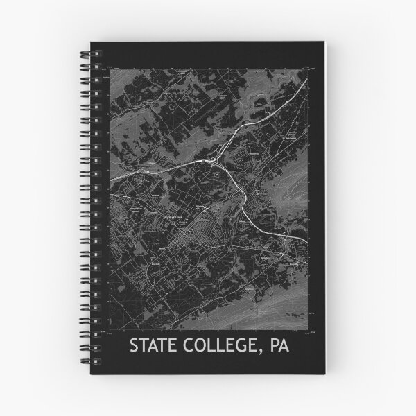Item preview, State College, PA Topographical Map Black designed and sold by PGHPhotoCo.