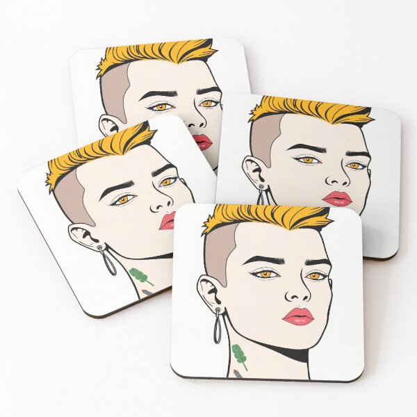 Item preview, Grayson has piercing orange eyes and full, red lips. designed and sold by getgoart.