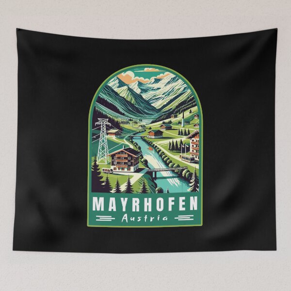 Item preview, Mayrhofen in Tirol Austria Retro Art Travel Emblem designed and sold by MaateoDesign.