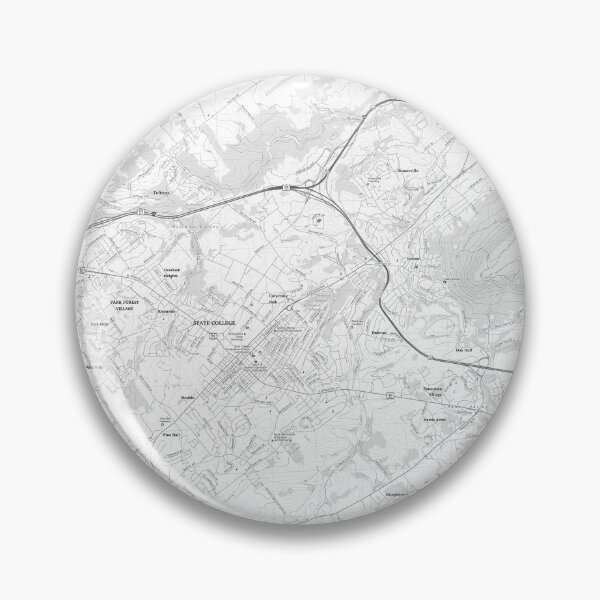 Item preview, State College, PA Topographical Map Black & White designed and sold by PGHPhotoCo.