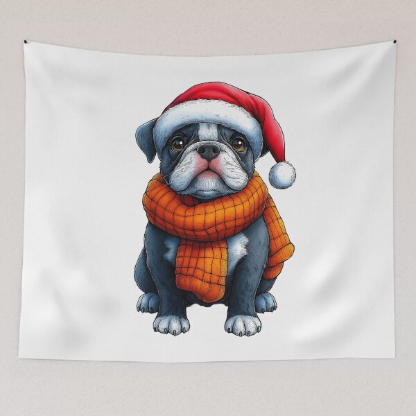 Item preview, Merry Christmas Bulldog Face designed and sold by BukkyStory.