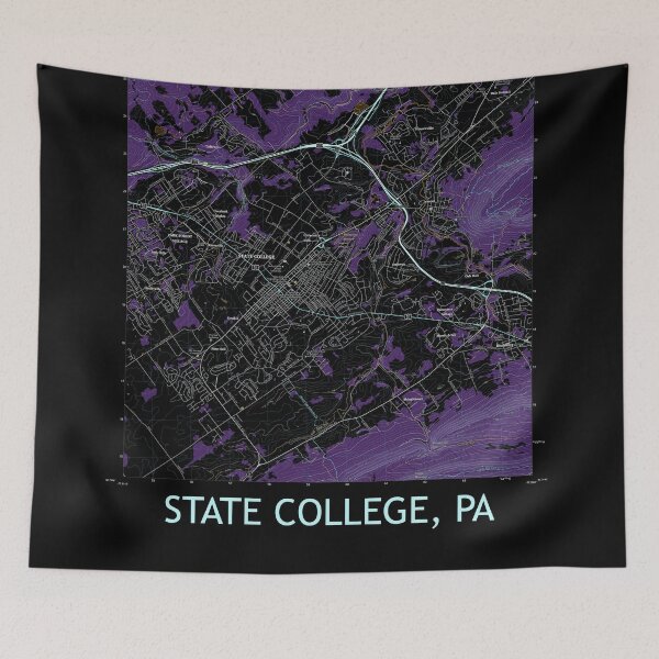 Item preview, State College, PA Topographical Map Dark designed and sold by PGHPhotoCo.