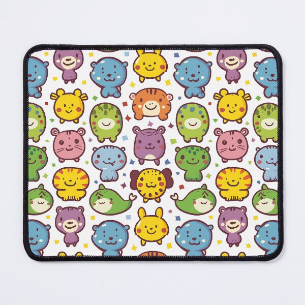 Item preview, Colorful Seamless Pattern Featuring Adorable Cute Animals with Playful Expressions and Vibrant Confetti on a White Background for Kids' Decor and Crafts designed and sold by AA-AlwaysArt.