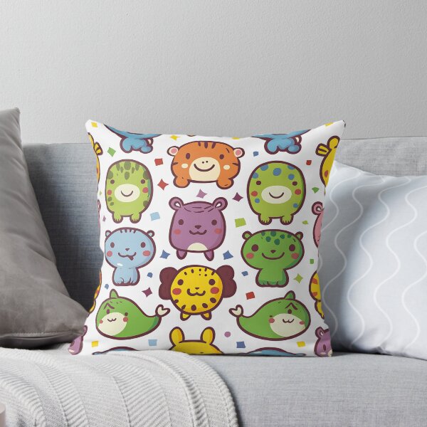 Item preview, Colorful Seamless Pattern Featuring Adorable Cute Animals with Playful Expressions and Vibrant Confetti on a White Background for Kids' Decor and Crafts designed and sold by AA-AlwaysArt.