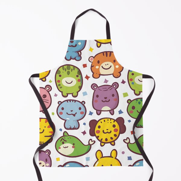 Item preview, Colorful Seamless Pattern Featuring Adorable Cute Animals with Playful Expressions and Vibrant Confetti on a White Background for Kids' Decor and Crafts designed and sold by AA-AlwaysArt.