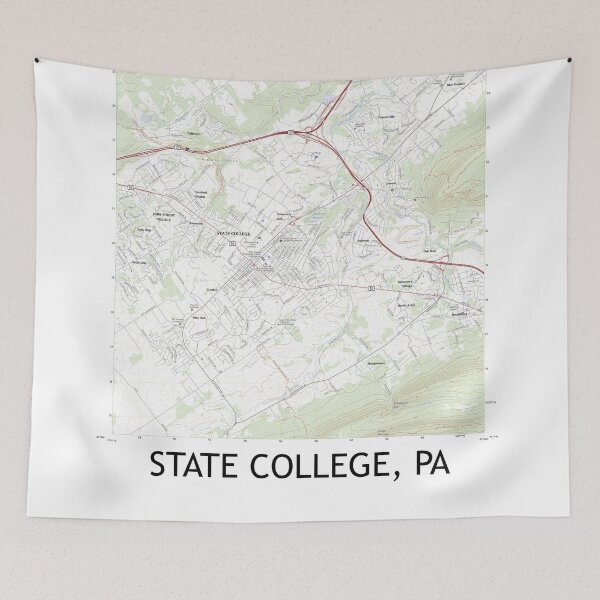 Item preview, State College, PA Topographical Map Clean designed and sold by PGHPhotoCo.
