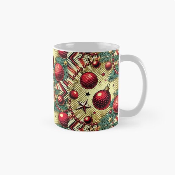 Item preview,  Christmas Vintage Pop Art Red Balls  with Gold Star Pattern, Christmas Balls Pattern, Christmas Balls ,Christmas Pop Art,Christmas Funny Pattern designed and sold by Expressions-Sel.