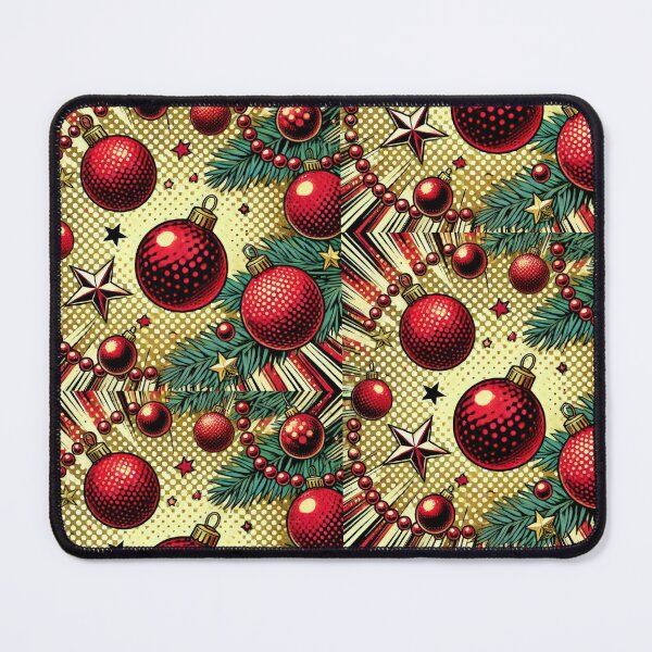 Item preview, Christmas Vintage Pop Art Red Balls with Gold Star Pattern, Christmas Balls Pattern, Christmas Balls ,Christmas Pop Art,Christmas Funny Pattern designed and sold by Expressions-Sel.