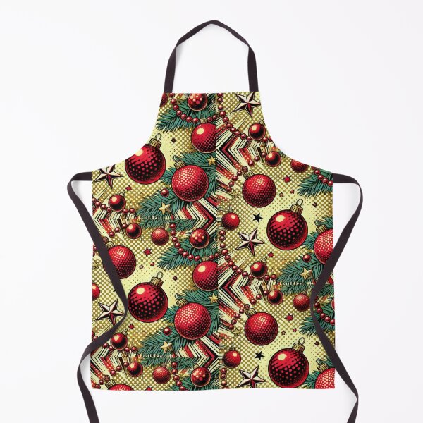 Item preview,  Christmas Vintage Pop Art Red Balls  with Gold Star Pattern, Christmas Balls Pattern, Christmas Balls ,Christmas Pop Art,Christmas Funny Pattern designed and sold by Expressions-Sel.