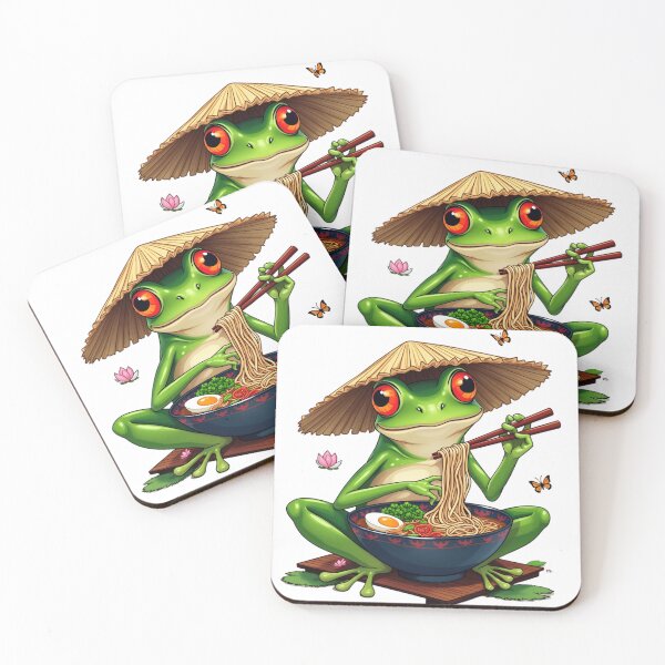 Item preview, a frog eating ramen designed and sold by jkrphoto.