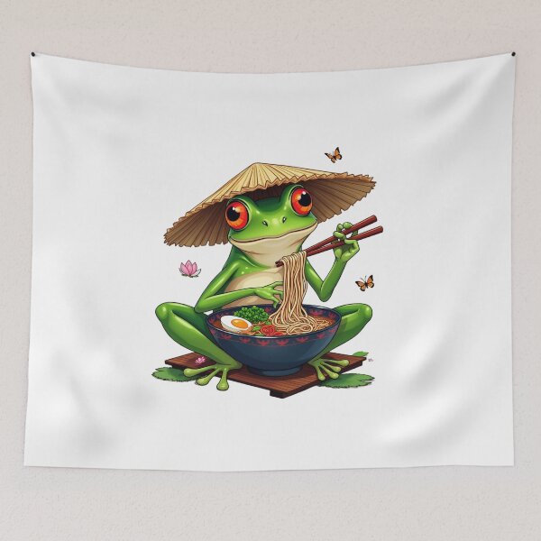 Item preview, a frog eating ramen designed and sold by jkrphoto.
