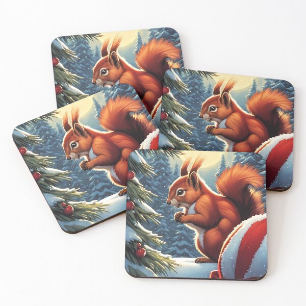 Item preview, Red Squirrel celebrating Christmas designed and sold by Colin Bentham.