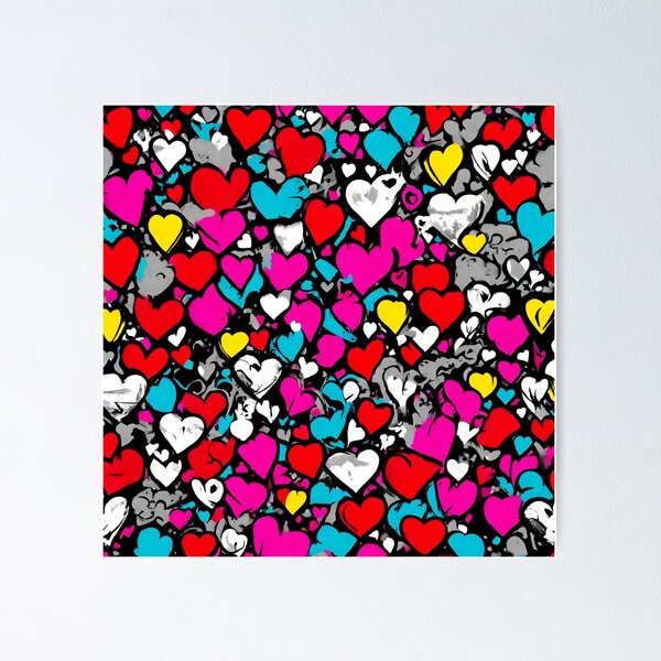 Item preview, Graffiti Hearts Valentine's Art 3 designed and sold by Tom-Johnson.