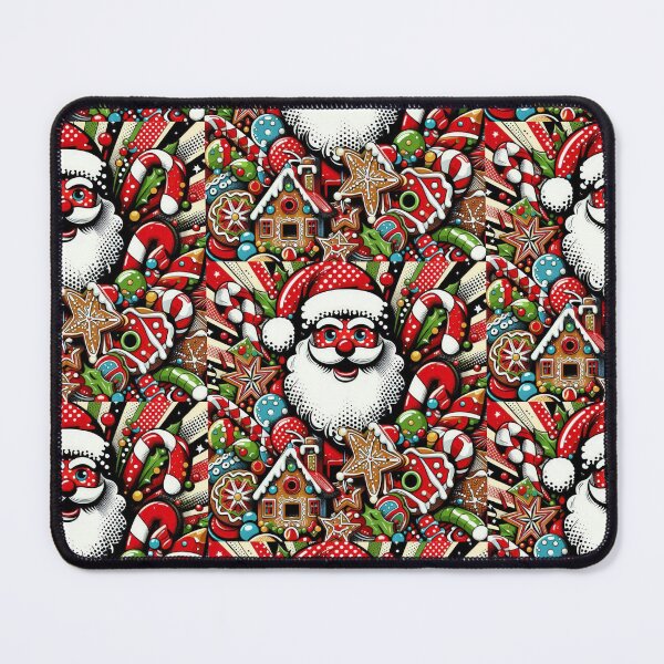 Item preview, Christmas Vintage Pop Art funny red Santa Claus with decoration Pattern, Christmas Santa Claus Pattern,Santa Claus ,Christmas Pop Art,Christmas Funny Pattern designed and sold by Expressions-Sel.