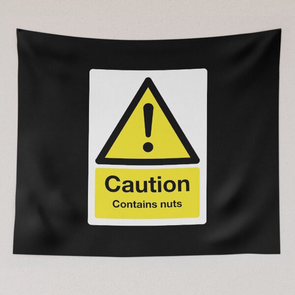 Item preview, Caution: Contains Nuts Sign (on black) designed and sold by STUDIO-72.