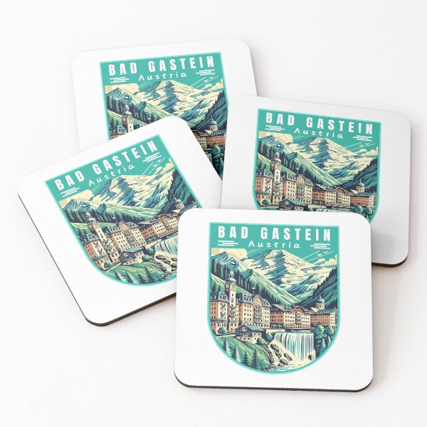 Item preview, Bad Gastein in Austria (Salzburg) Retro Art Travel Badge designed and sold by MaateoDesign.