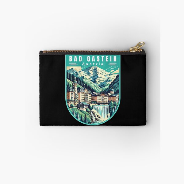 Item preview, Bad Gastein in Austria (Salzburg) Retro Art Travel Badge designed and sold by MaateoDesign.