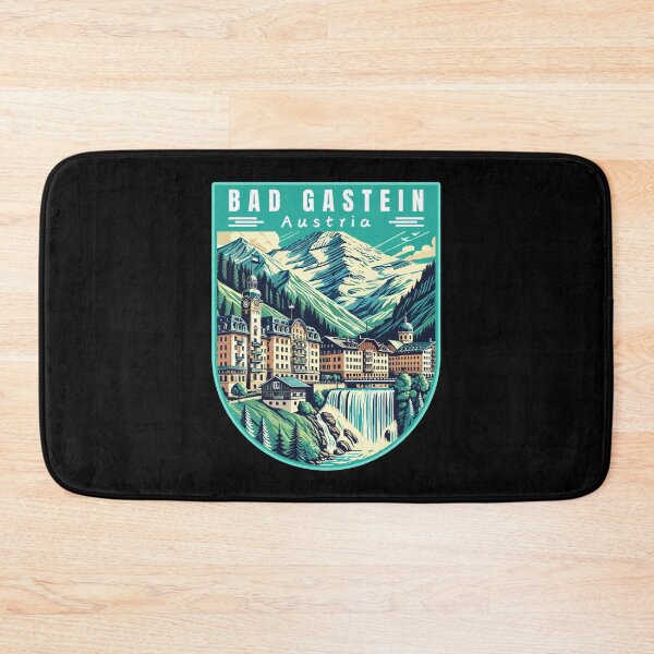 Item preview, Bad Gastein in Austria (Salzburg) Retro Art Travel Badge designed and sold by MaateoDesign.