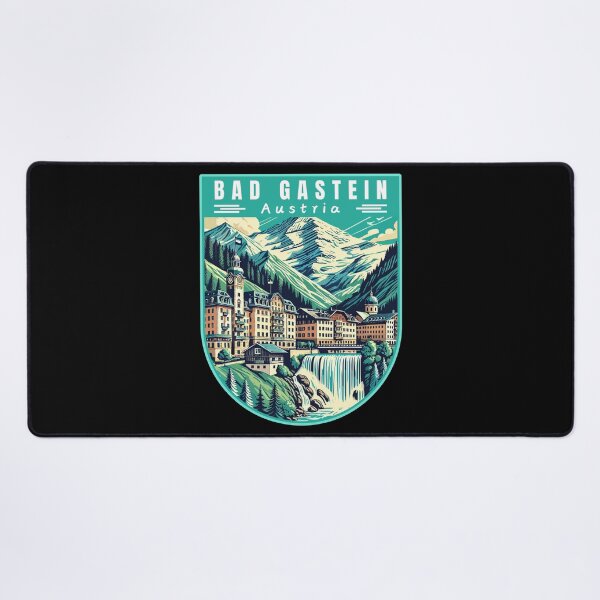 Item preview, Bad Gastein in Austria (Salzburg) Retro Art Travel Badge designed and sold by MaateoDesign.