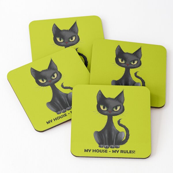 Item preview, MY HOUSE - MY RULES, FUNNY BLACK CAT designed and sold by Danicus666.