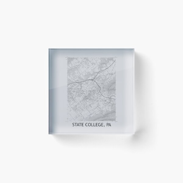 Item preview, State College, PA Topographical Map Grey designed and sold by PGHPhotoCo.