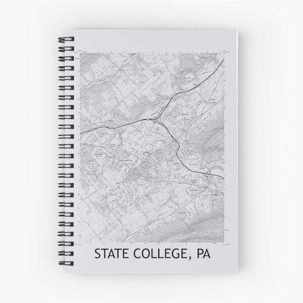 Item preview, State College, PA Topographical Map Grey designed and sold by PGHPhotoCo.
