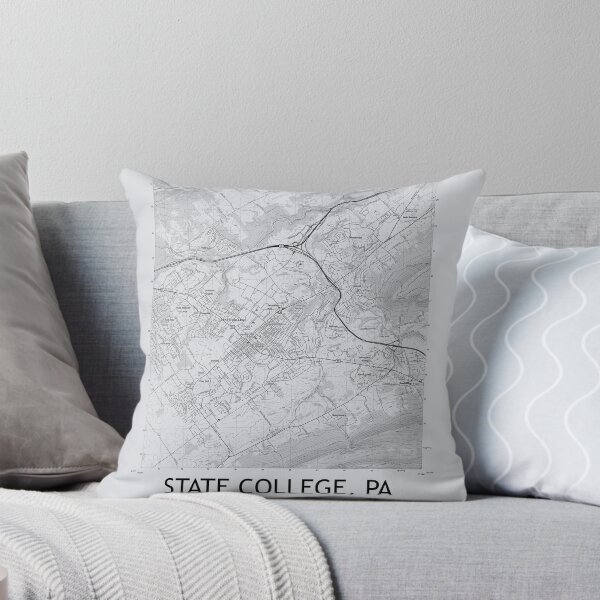 Item preview, State College, PA Topographical Map Grey designed and sold by PGHPhotoCo.