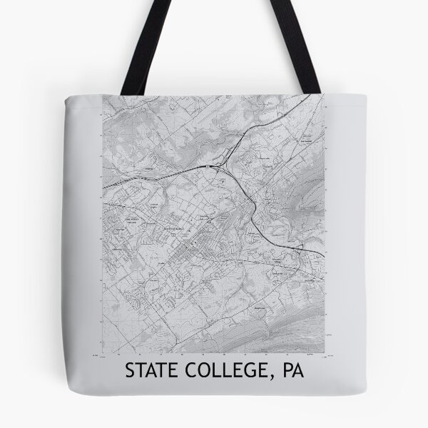 Item preview, State College, PA Topographical Map Grey designed and sold by PGHPhotoCo.