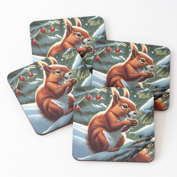 Item preview, Red Squirrel celebrating Christmas designed and sold by Colin Bentham.