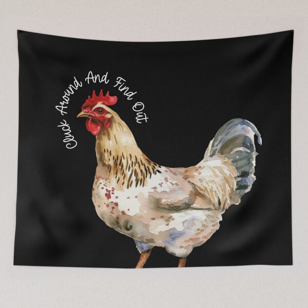 Item preview, Cluck Around and Find Out Funny Chicken Wrap Text designed and sold by darkskydelights.