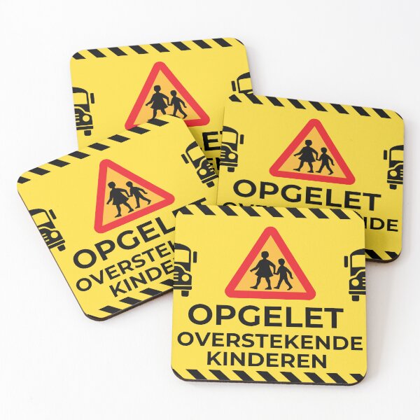 Item preview, Opgelet overstekende kinderen schoolbus designed and sold by TrashyTreasures.