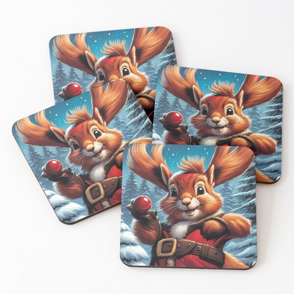 Item preview, Red Squirrel celebrating Christmas designed and sold by Colin Bentham.
