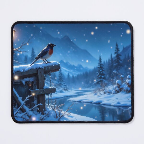 Item preview, Snowy winter etude with a bird on an old wooden fence designed and sold by 4Seasons.