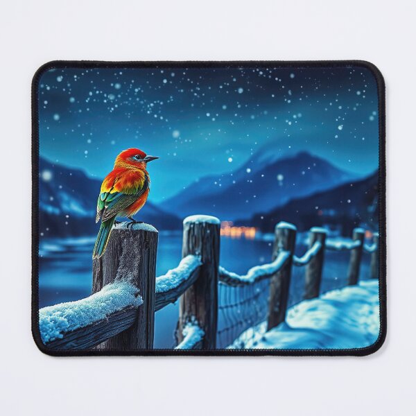 Item preview, Snowy winter etude with a bird on an old wooden fence designed and sold by 4Seasons.