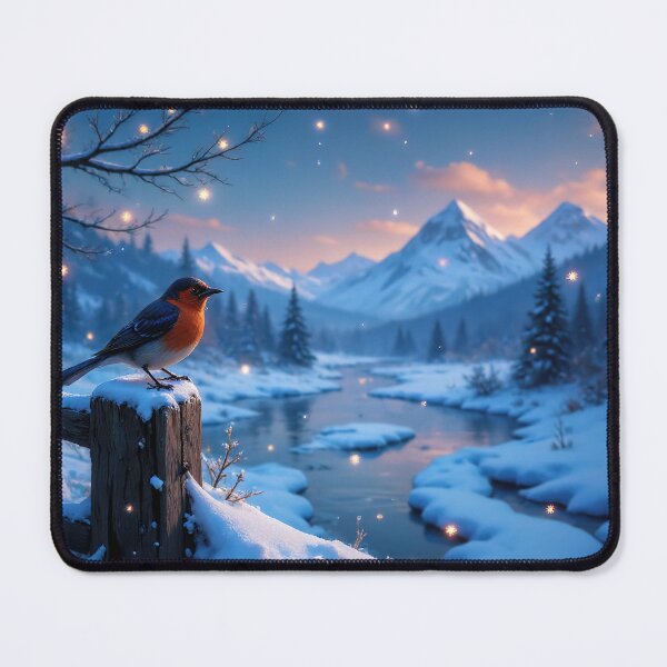 Item preview, Snowy winter etude with a bird on an old wooden fence designed and sold by 4Seasons.
