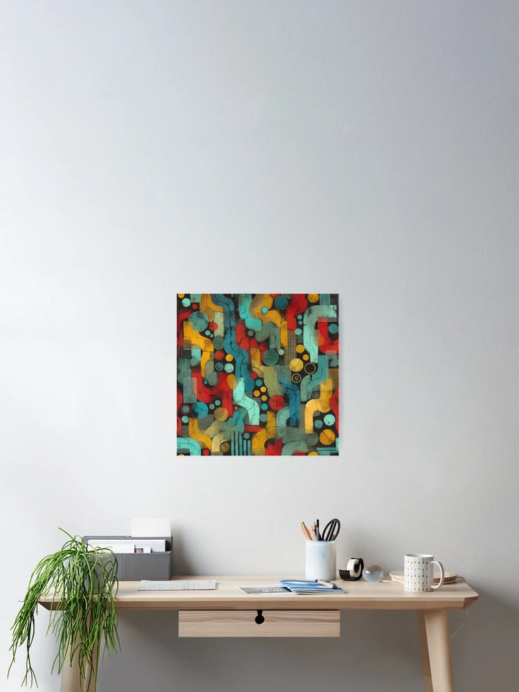 Thumbnail 2 of 3, Poster, Abstract Geometric Art Pattern designed and sold by Rui Fernandes.
