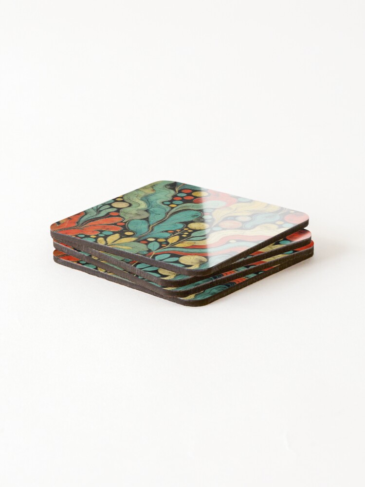 Thumbnail 4 of 5, Coasters (Set of 4), Abstract Organic Flow Pattern designed and sold by RuiFernandes.