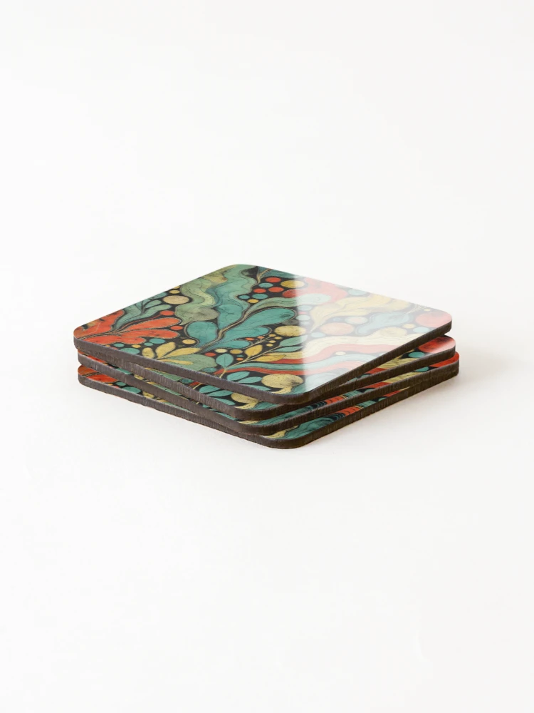 Thumbnail 4 of 5, Coasters (Set of 4), Abstract Organic Flow Pattern designed and sold by Rui Fernandes.