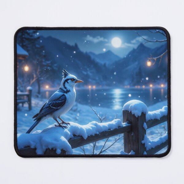 Item preview, Snowy winter etude with a bird on an old wooden fence designed and sold by 4Seasons.