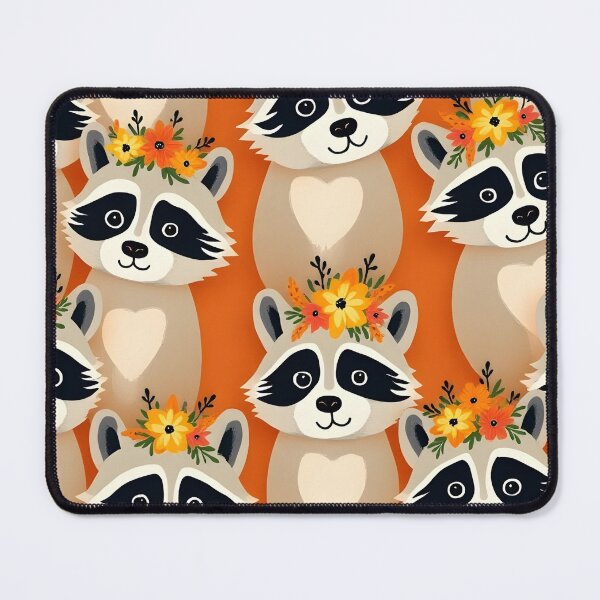 Item preview, Raccoons and flowers designed and sold by Nolan6.
