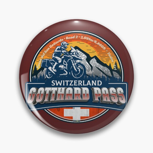 Item preview, Gotthard Pass Switzerland Gotthardpass Motorcycle Sticker T-Shirt 03 designed and sold by OuterShellUK.