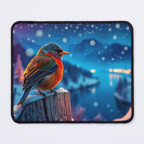 Item preview, Snowy winter etude with a bird on an old wooden fence designed and sold by 4Seasons.