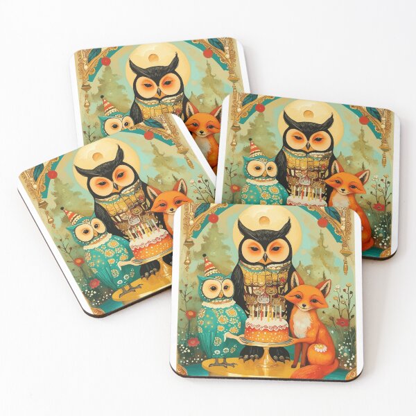 Item preview, Festive Design with Two Owls and a Fox: Unique and Popular Choice for Any Occasion! designed and sold by GorinART.