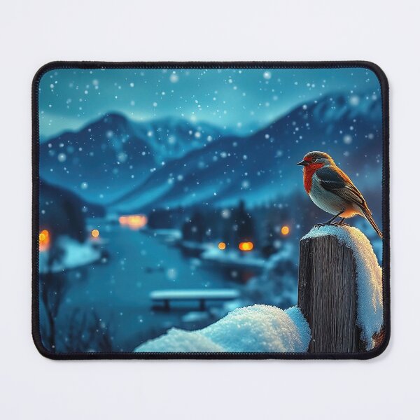 Item preview, Snowy winter etude with a bird on an old wooden fence designed and sold by 4Seasons.