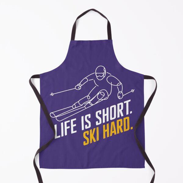 Item preview, Life Is Short. Ski Hard. Funny Skiing Enthusiast One Line Art designed and sold by Anniko Art Studio.