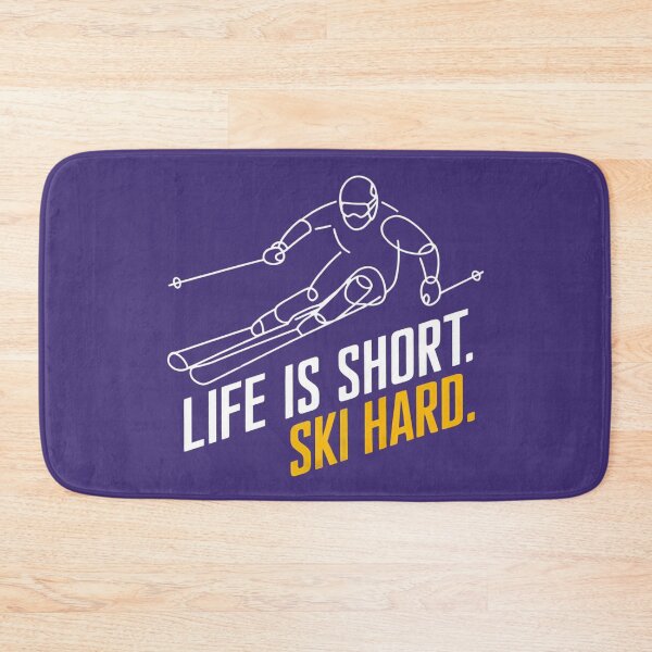 Item preview, Life Is Short. Ski Hard. Funny Skiing Enthusiast One Line Art designed and sold by Anniko Art Studio.