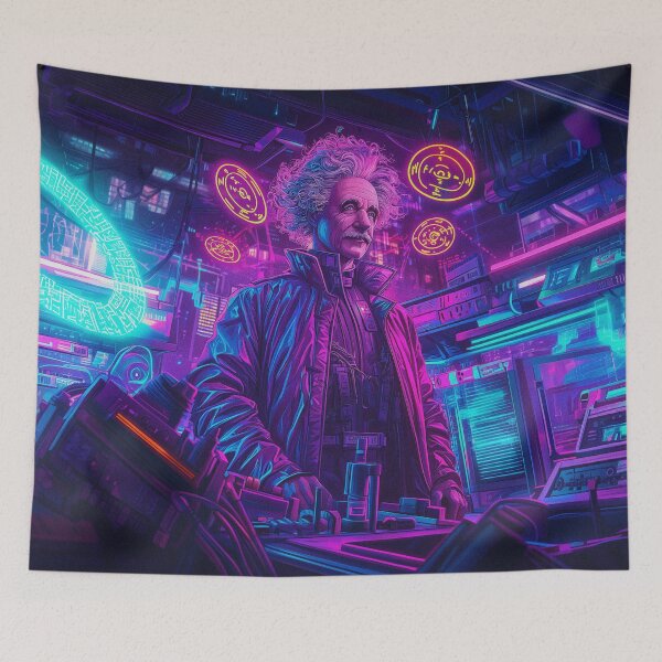 Item preview, Albert Einstein Cyberpunk designed and sold by FuturiTravel.