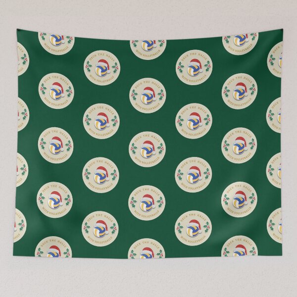 Item preview, Deck the Halls With Volleyballs – Festive Volleyball designed and sold by The Junto Shop.